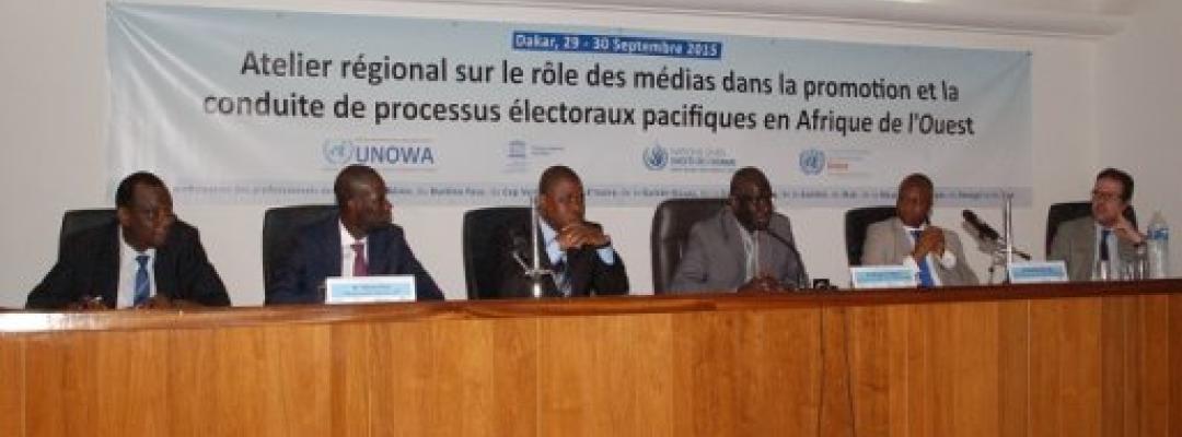 Atelier régional sur le rôle des médias dans la promotion et la conduite de processus électoraux pacifiques en Afrique de l’Ouest