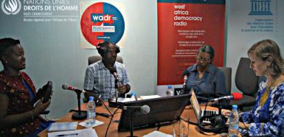 Le Haut-Commissariat des Nations Unies aux Droits de l’Homme, Bureau Régional pour l’Afrique de l’Ouest et UNESCO Dakar célèbrent la Journée Mondiale de la Liberté de la Presse avec West Africa Democracy Radio mettant en lumière les Femmes, la Paix et la 